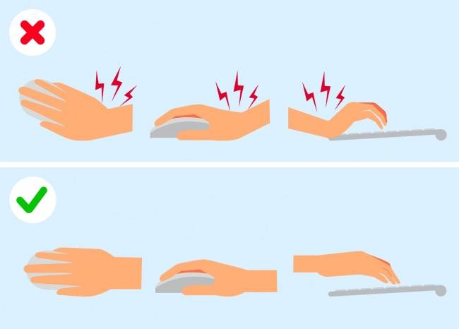 Правильное положение кистей рук при использовании гаджетов